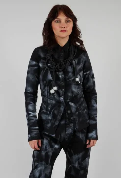 Fitted Jacket in Black with Silver Finish