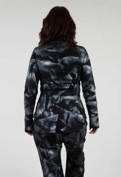 Fitted Jacket in Black with Silver Finish