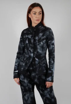 Fitted Jacket in Black with Silver Finish