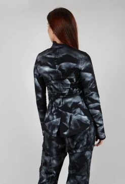 Fitted Jacket in Black with Silver Finish