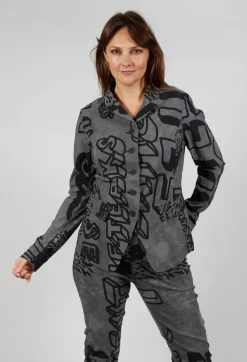 Fitted Jacket in Rock Big Print