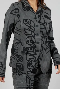 Fitted Jacket in Rock Big Print