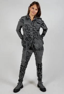 Fitted Jacket in Rock Big Print