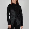 Fitted Penguin Jacket in Black with Latex Detail Finish