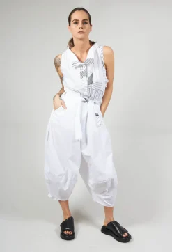 Five Overalls in White Black
