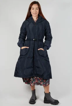 Fixate Longline Coat in Navy