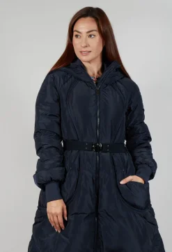 Fixate Longline Coat in Navy