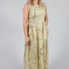 Flared Cotton Dress in Rabbit Print