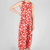 Flared Cotton Dress in Squirrel Print