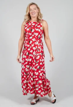 Flared Cotton Dress in Squirrel Print