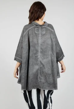 Flared Hem Blouse in Black Cloud