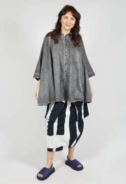 Flared Hem Blouse in Black Cloud