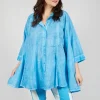 Flared Hem Blouse in Malibu Cloud