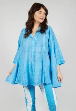 Flared Hem Blouse in Malibu Cloud