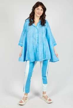 Flared Hem Blouse in Malibu Cloud