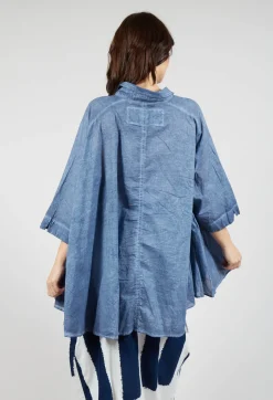 Flared Hem Blouse in Navy Cloud