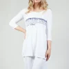 Flared Hem Jersey Top with Motif in Azur Print