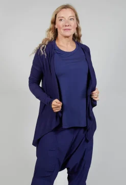 Flared Hem Short Cardigan in Azur