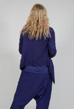 Flared Hem Short Cardigan in Azur