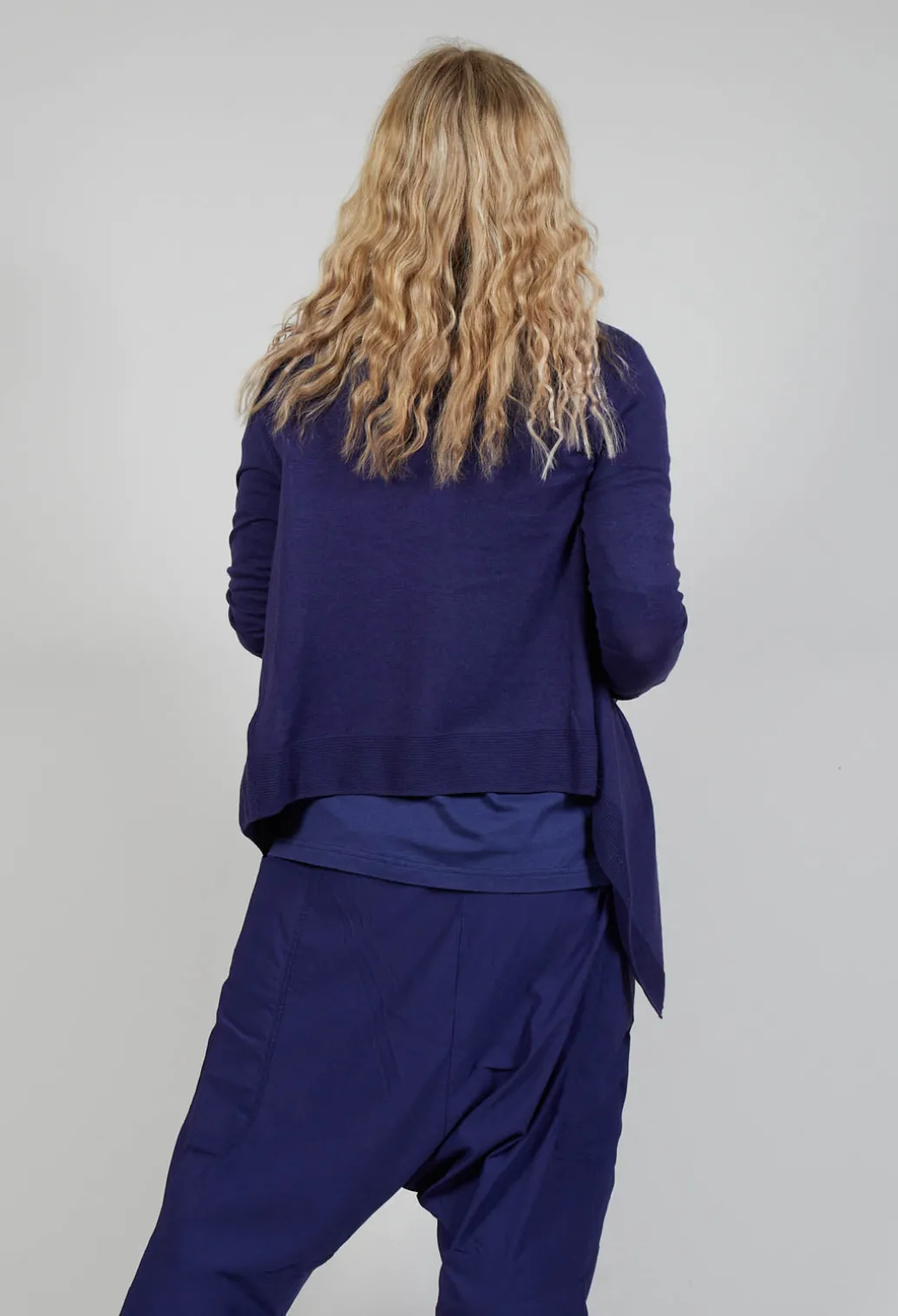 Flared Hem Short Cardigan in Azur