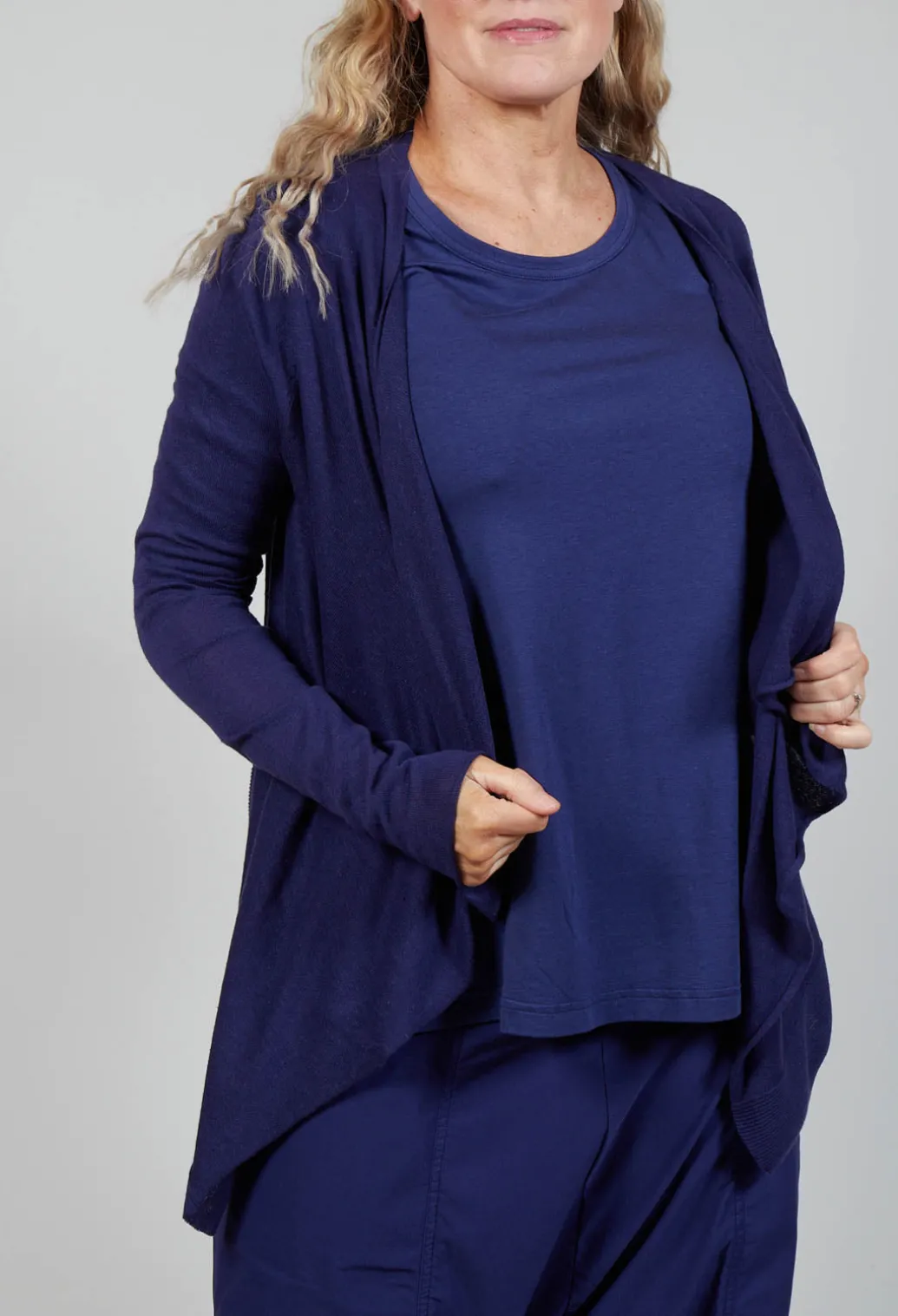 Flared Hem Short Cardigan in Azur