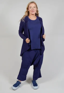 Flared Hem Short Cardigan in Azur