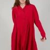 Flared Hem Tailored Coat in Chili