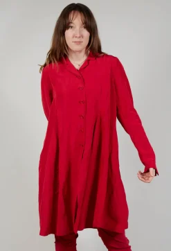 Flared Hem Tailored Coat in Chili