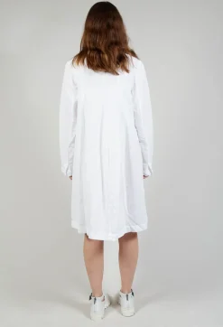 Flared Hem Tailored Coat in White
