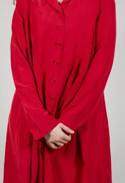 Flared Hem Tailored Coat in Chili