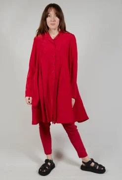 Flared Hem Tailored Coat in Chili