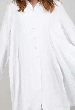 Flared Hem Tailored Coat in White