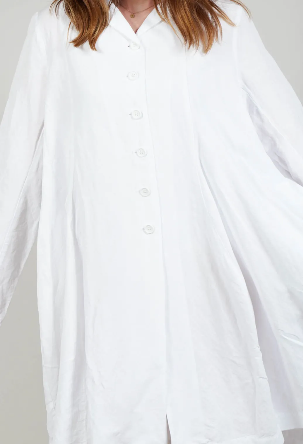 Flared Hem Tailored Coat in White