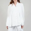 Flared Hem Tailored Jacket in White