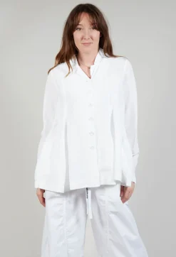 Flared Hem Tailored Jacket in White
