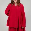 Flared Hem Tailored Jacket in Chili