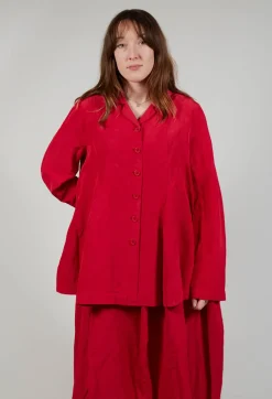 Flared Hem Tailored Jacket in Chili