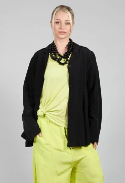 Flared Hem Tailored Jacket in Black
