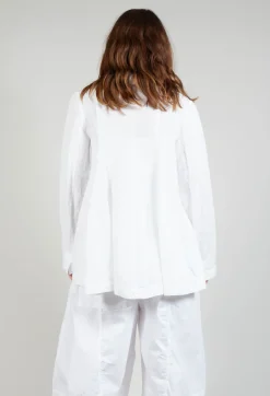 Flared Hem Tailored Jacket in White