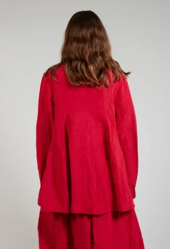 Flared Hem Tailored Jacket in Chili