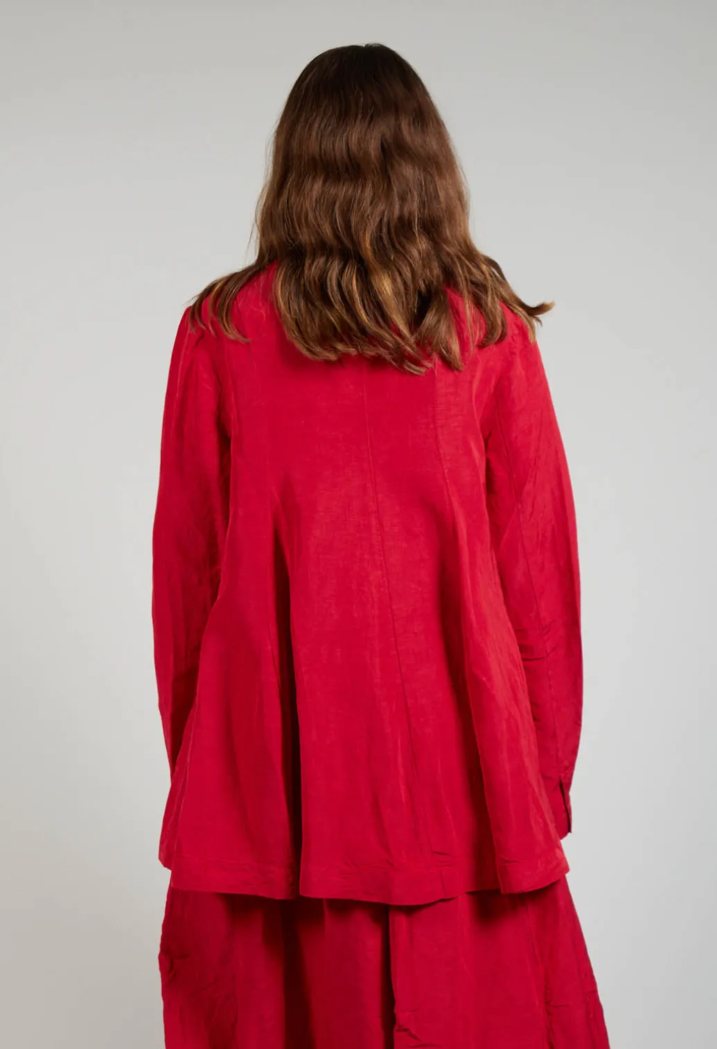 Flared Hem Tailored Jacket in Chili