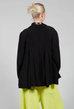 Flared Hem Tailored Jacket in Black