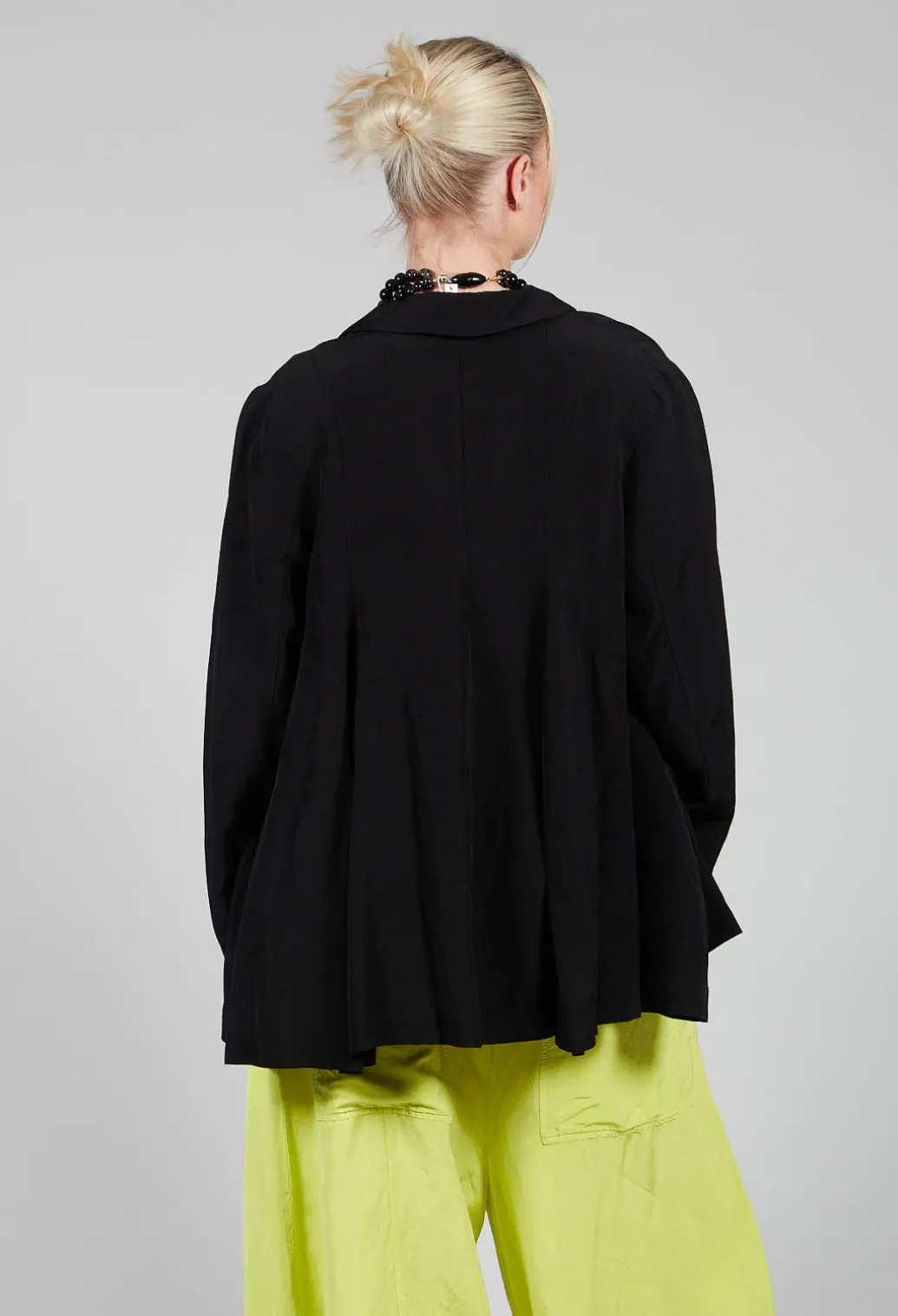 Flared Hem Tailored Jacket in Black
