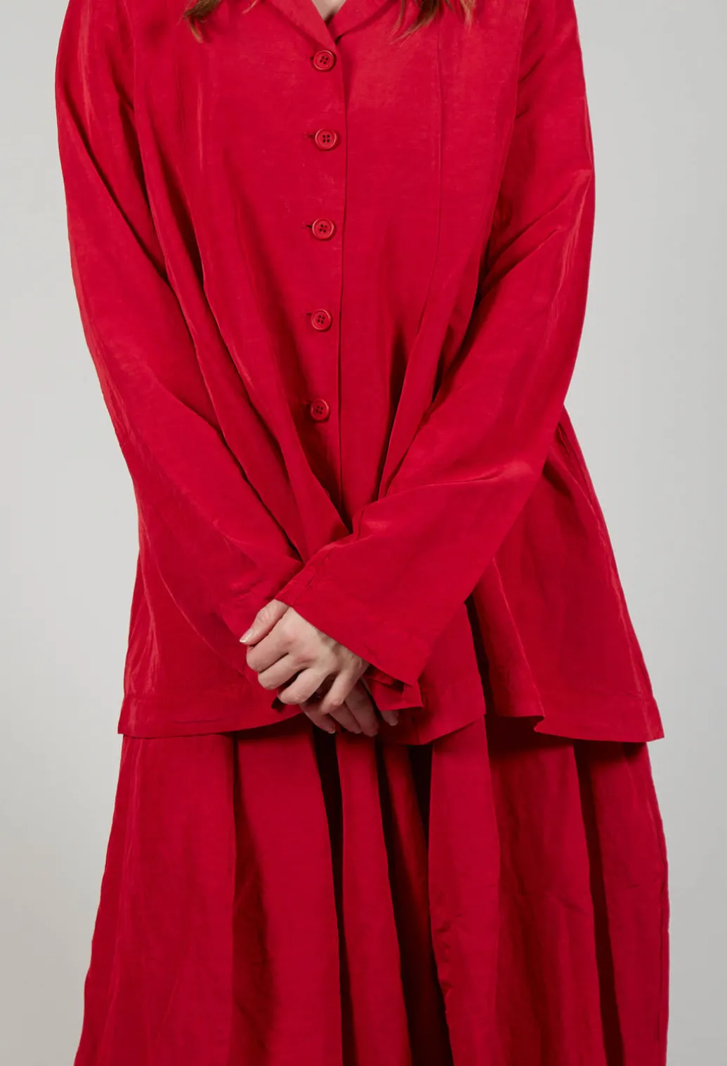 Flared Hem Tailored Jacket in Chili