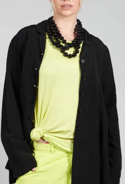 Flared Hem Tailored Jacket in Black