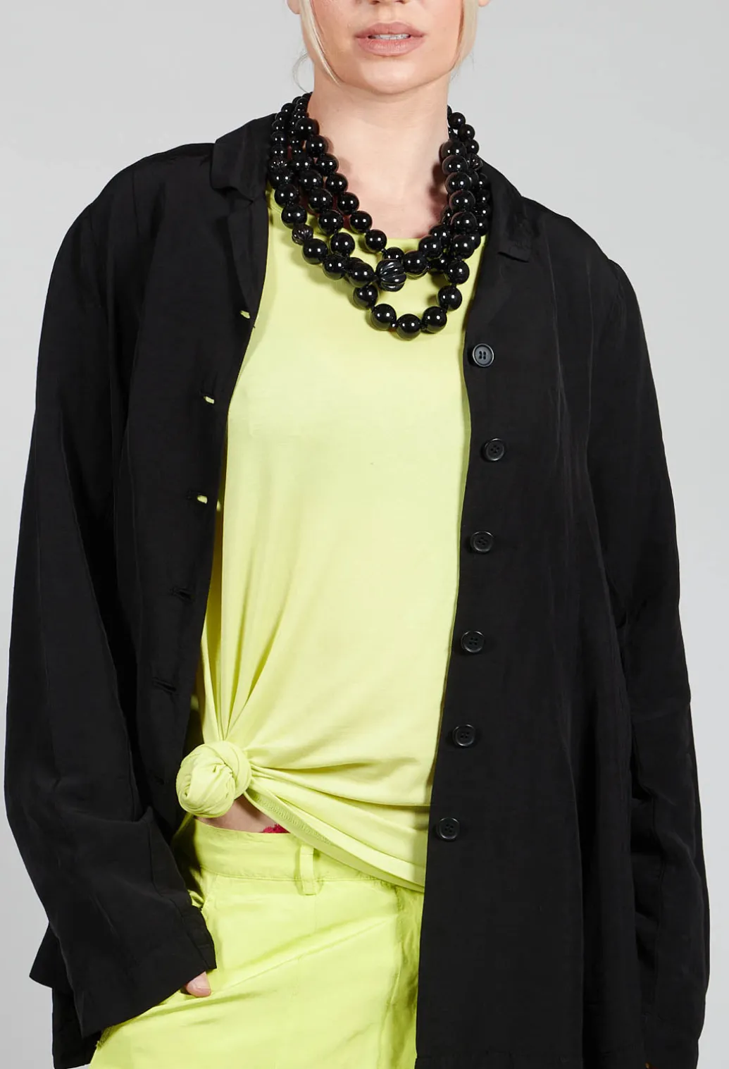 Flared Hem Tailored Jacket in Black