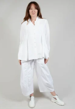 Flared Hem Tailored Jacket in White