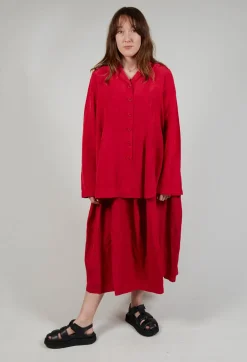 Flared Hem Tailored Jacket in Chili
