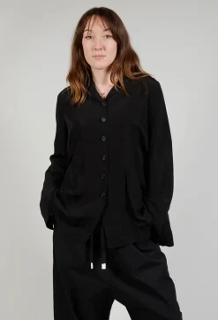 Flared Hem Tailored Jacket in Black