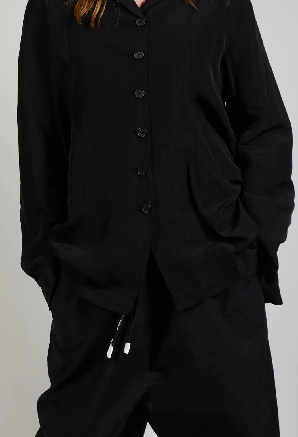 Flared Hem Tailored Jacket in Black